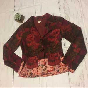 Anthropologie Snak Rose Garden Blazer Jacket sz 2
